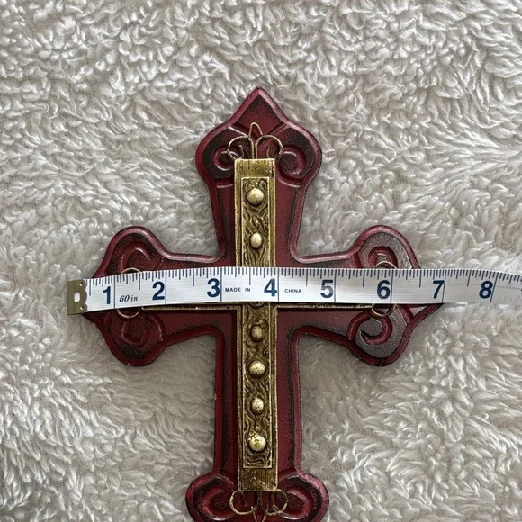 Hobby Lobby Red and Gold Wall Cross - Picture 4 of 5